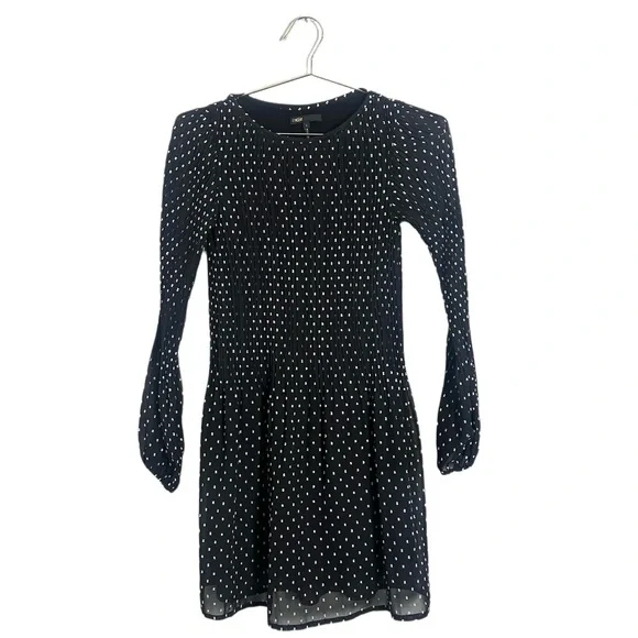 Maje Black Polka Dot Chiffon Rockito Pleated Mini Dress Size 1/S - coffeafoods.com Maje Black Polka Dot Chiffon Rockito Pleated Mini Dress Size 1/S - coffeafoods.com